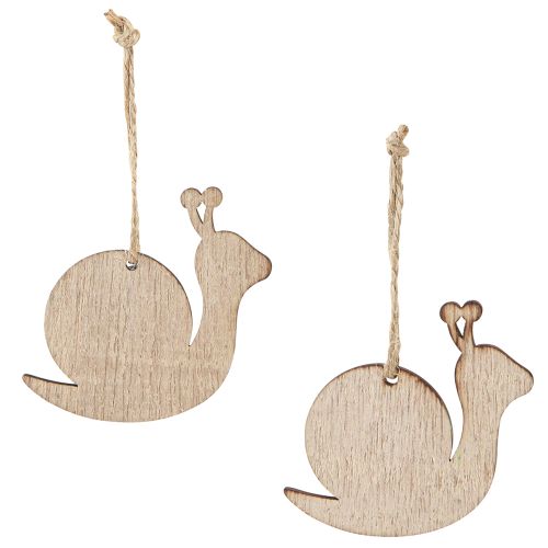 Article Décoration décorative en bois d'escargot à suspendre vert naturel 6,5 cm 12 pièces