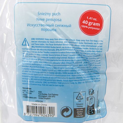 Article Coussin de neige décoratif en peluche neige décorative 40g