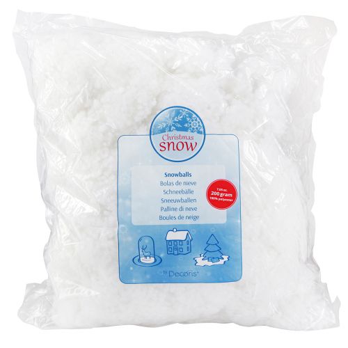 Article Flocons de neige décoratifs en coton ouate hiver blanc 200g