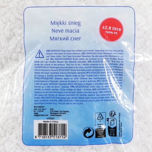 Article Flocons de neige décoratifs blanc décoration d'hiver blanc 2,8l