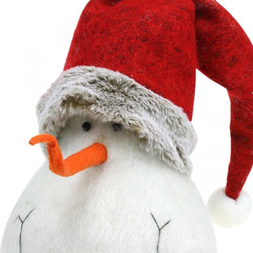Floristik24 Déco bonhomme de neige avec chapeau Décoration de l'Avent Figurine de Noël H38cm