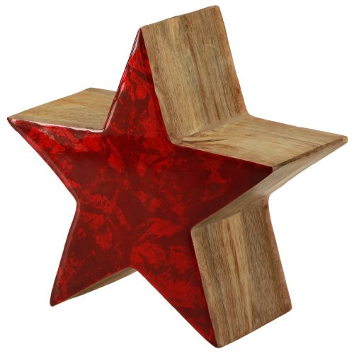 Étoile déco étoile en bois rouge décoration naturelle en bois de manguier Ø20cm
