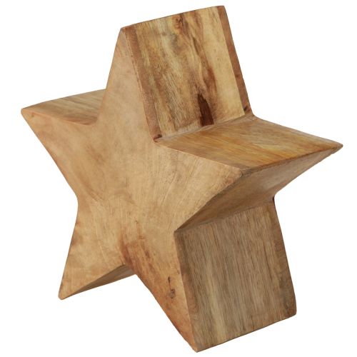 Article Étoile déco étoile en bois rouge décoration naturelle en bois de manguier Ø20cm