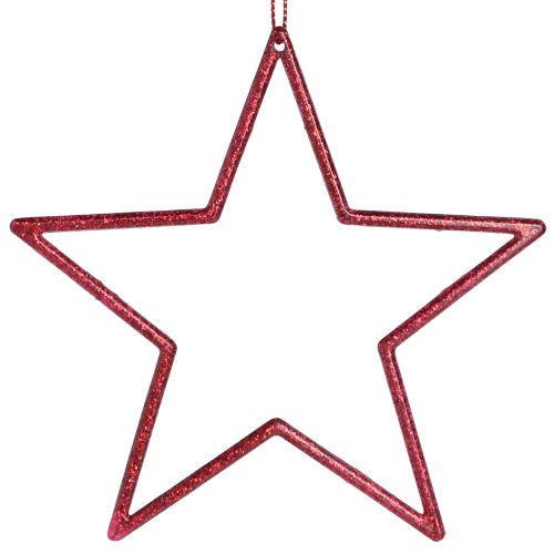 Article Étoile décorative rouge décorations de sapin de Noël paillettes Ø12cm 12 pcs