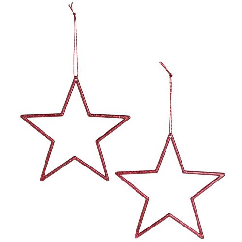 Article Étoile décorative rouge décorations de sapin de Noël paillettes Ø12cm 12 pcs