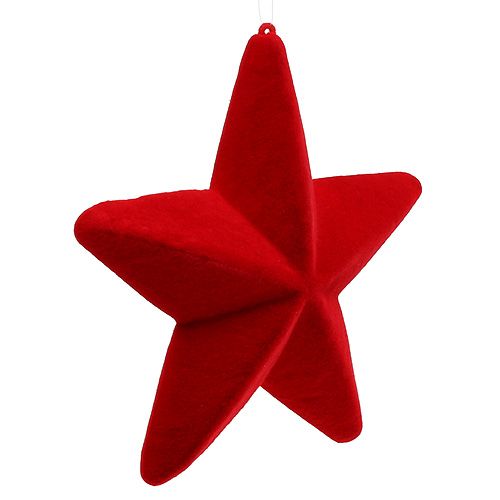 Article Déco étoile rouge floqué 20cm