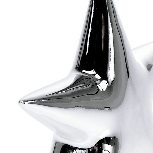 Floristik24 Déco étoile argent debout 12cm 2pcs