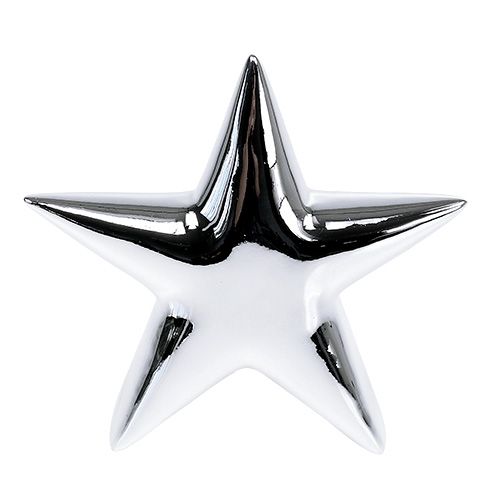 Floristik24 Déco étoile argent debout 12cm 2pcs