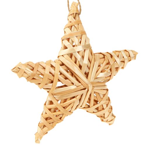 Étoiles décoratives pour sapin de Noël en rotin 14,5 cm 3 pièces