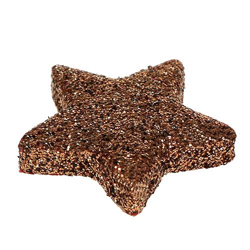 Floristik24 Déco étoiles mini 2.5cm cuivre, mica 100pcs