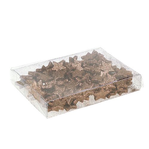 Floristik24 Déco étoiles mini 2.5cm cuivre, mica 100pcs
