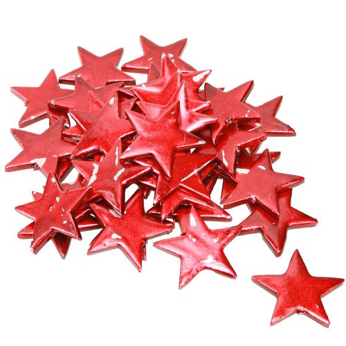 Article Étoiles décoratives métalliques rouges – 2e choix – Ø 5 cm, 36 pièces