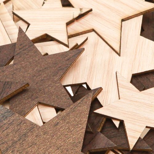 Article Déco étoiles Noël marron naturel Ø3,5–5,5cm 48 pcs