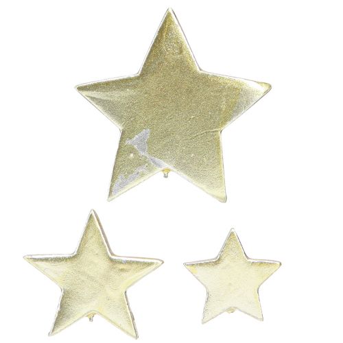 Étoiles décoratives à disperser dorées Ø3-7cm – 2e choix – 44 pièces