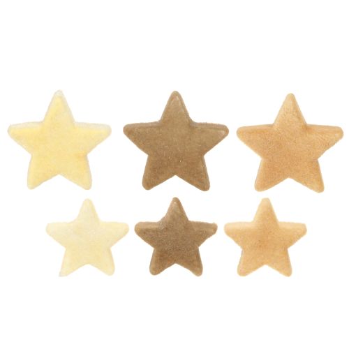 Étoiles décoratives floquées à disperser jaune marron Ø4/5cm 40 pcs