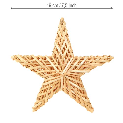 Article Étoiles décoratives pour décorations de sapin de Noël à suspendre en rotin 19 cm 3 pièces