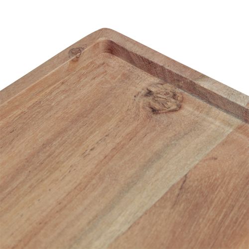 Article Plateau décoratif en bois d'acacia rectangulaire naturel 30×25cm