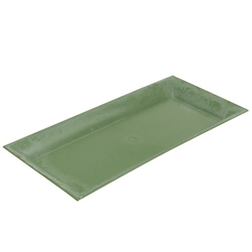 Floristik24 Plateau déco vert 36cm x 17cm