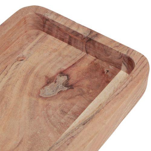 Article Plateau décoratif, oblong en bois d'acacia, naturel 40×15cm