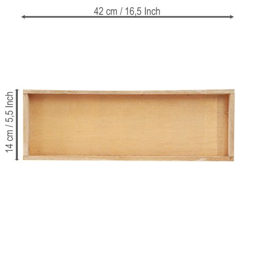 Article Plateau décoratif plateau oblong en bois naturel 42×14×3cm 3pcs