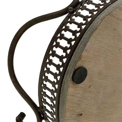 Article Plateau décoratif ovale 23cm x 17,5cm x 7,5cm marron