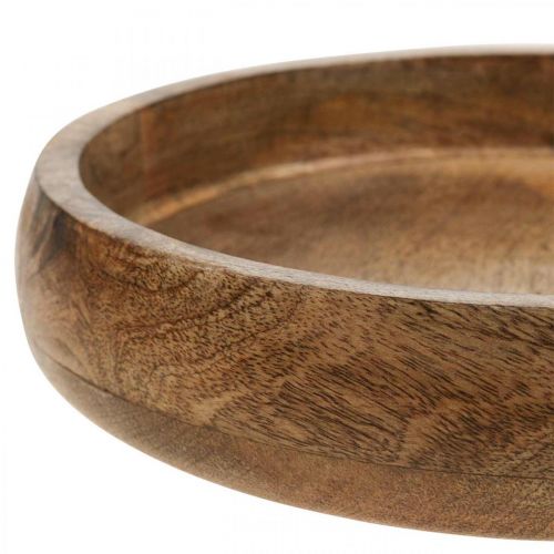 Floristik24 Bol déco bois bois de manguier bol en bois assiette en bois Ø30cm