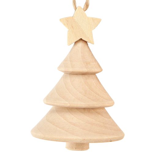 Sapin de Noël décoratif en bois Ø5cm H7,5cm 6 pièces
