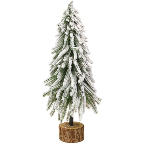 Sapin de Noël décoratif base enneigée avec écorce Ø20cm H50cm