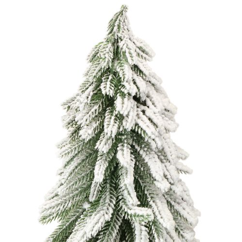 Floristik24 Sapin de Noël décoratif base enneigée avec écorce Ø20cm H50cm