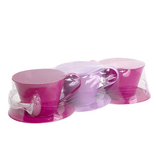 Floristik24 Tasse décorative Ø 16 cm H. 12,5 cm 3 p.