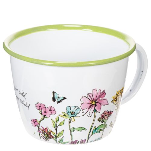 Coupe décorative, pot de fleurs émaillé, Ø11cm H8cm acheter | Floristik24.be