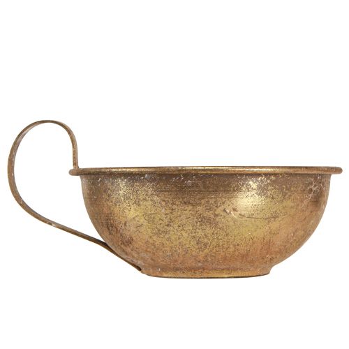 Floristik24 Tasse décorative avec bougeoir chandelle Or antique Ø17cm