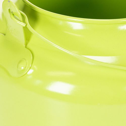 Théière décorative en métal, vert pomme - pot de fleurs - Ø 20 cm H 15 cm - décoration de jardin polyvalente et idée cadeau | Floristik24.be