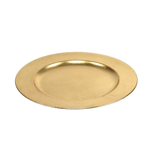 Floristik24 Assiette décorative dorée Ø28cm