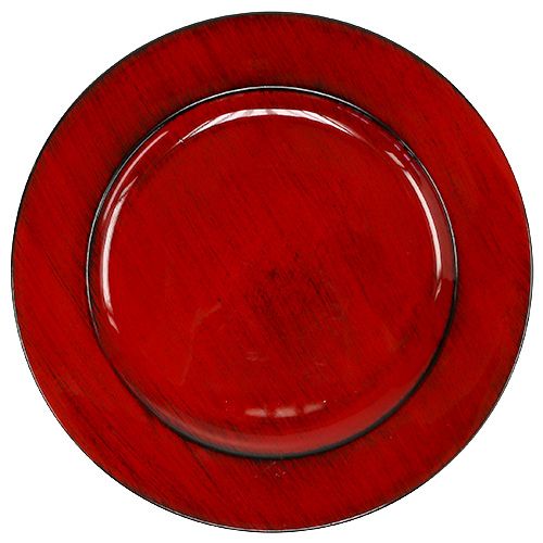 Floristik24 Assiette décorative plastique Ø28cm rouge-noir
