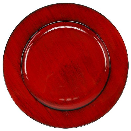 Floristik24 Assiette déco plastique Ø28cm rouge-noir