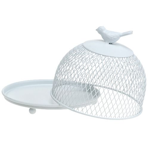 Article Assiette décorative blanche avec cloche Ø 14 cm