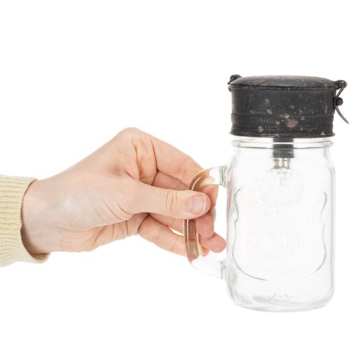 Verre décoratif avec lampe LED Ø8cm H16cm | Floristik24.be