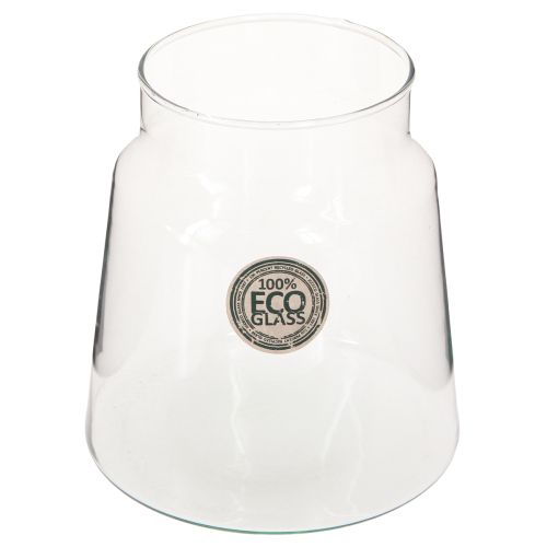 Floristik24 Vase décoratif en verre transparent Ø14cm H15cm