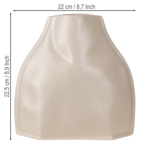 Article Vase décoratif en céramique gris moderne 22 × 9 × 22,5 cm