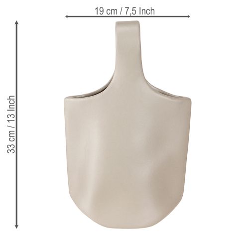 Article Vase décoratif en céramique Sac Shopper Gris 19×4,5×33cm