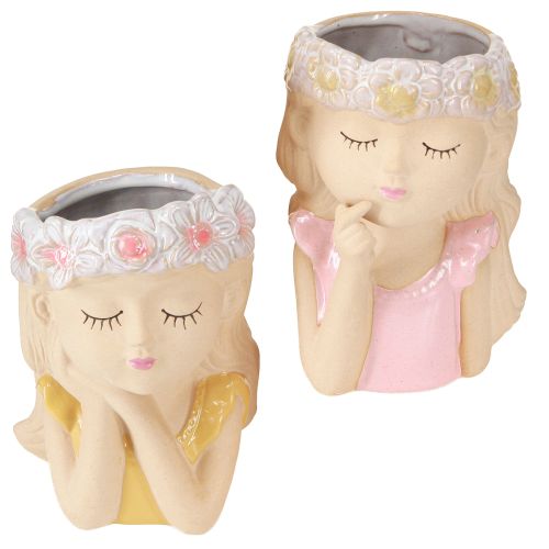 Floristik24 Vase décoratif en céramique pour jardinière fille Ø7,5cm H16cm 2pcs