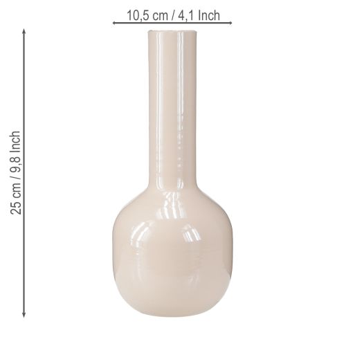 Article Vase décoratif en métal émaillé Marron cappuccino H25,5cm