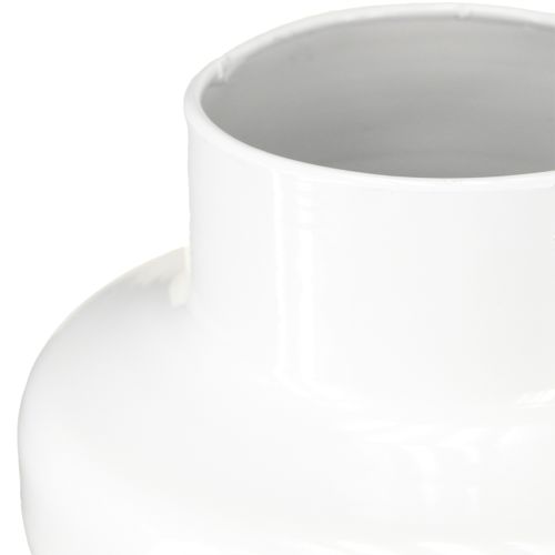 Article Vase Décoratif Vase Métal Décoration Crème Blanc Ø16.5cm H23.5cm