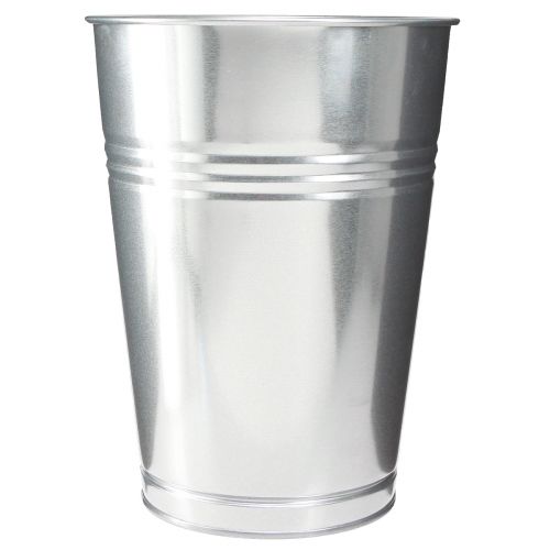 Article Vase décoratif pour décoration à sec vase métal argenté H30cm 7,5l