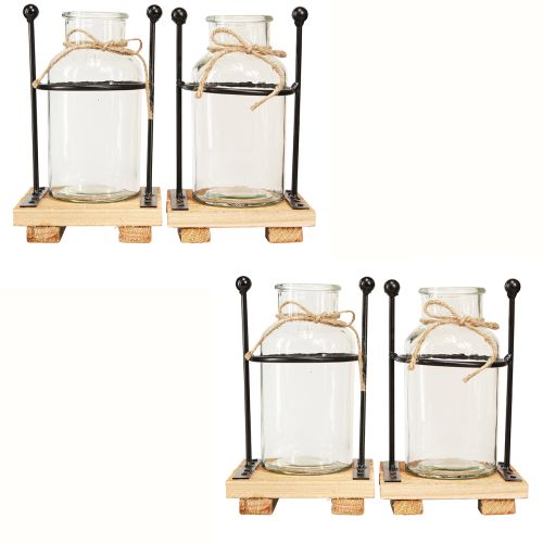 Article Vases décoratifs vase bouteille verre sur socle 12×12×20cm 4pcs