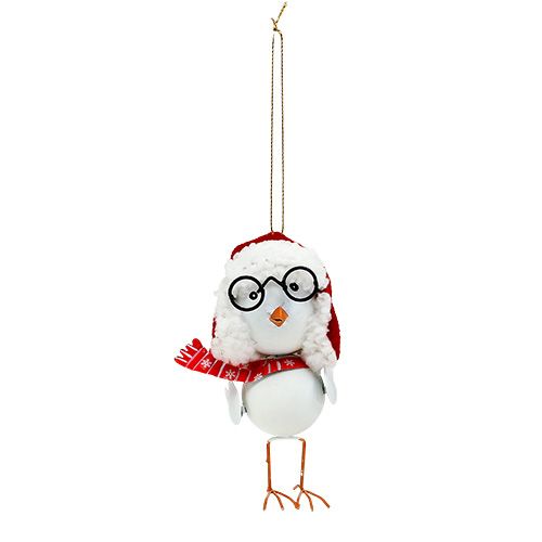 Floristik24 Oiseau décoratif avec bonnet rouge-blanc 10,5cm