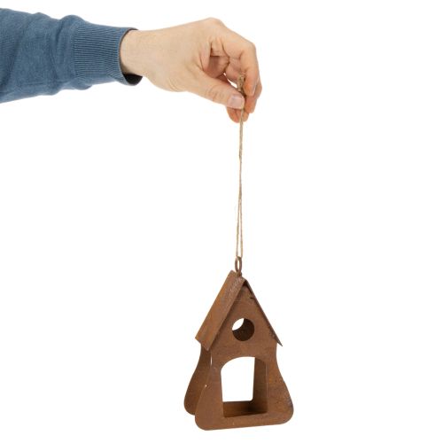 Nichoir suspendu décoratif, nichoir décoratif couleur rouille, 17,5 cm | Floristik24.be