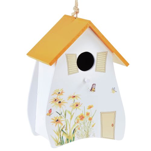 Floristik24 Nichoir décoratif à suspendre blanc jaune été H21cm 2pcs