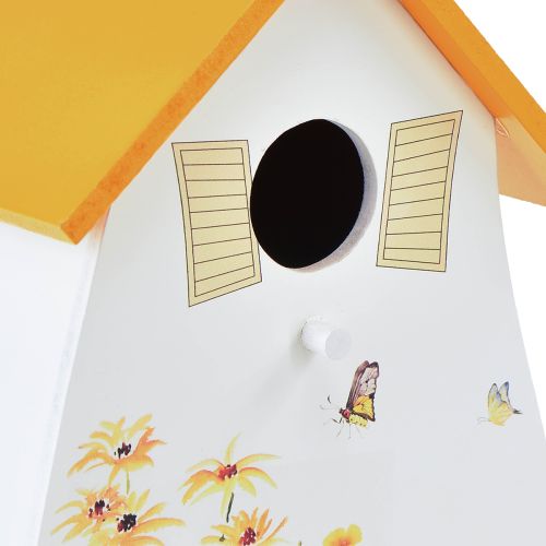 Floristik24 Nichoir décoratif à suspendre blanc jaune été H21cm 2pcs